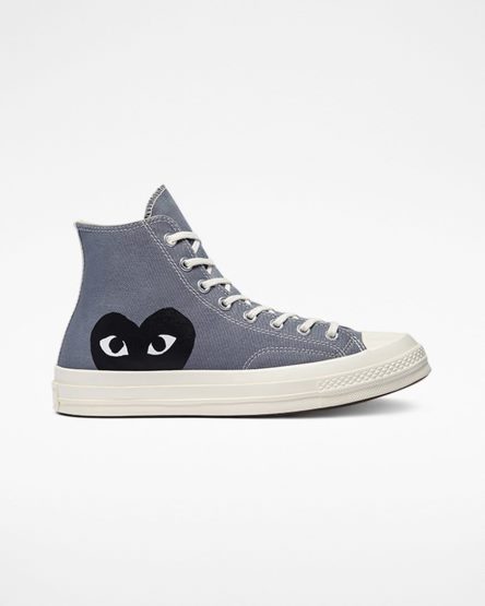 Zapatillas Altas Converse x Comme des Garçons PLAY Chuck 70 Hombre Gris Negras | PE 278540